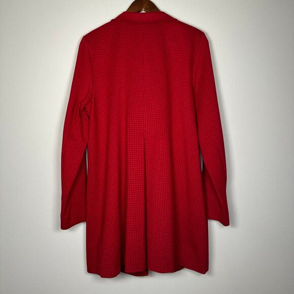 Cabi Red Houndstooth Trench Coat - Picture 2 of 15